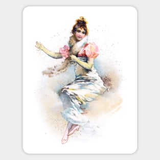 Woman in white Sticker